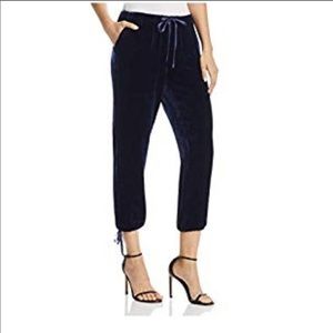 Joie navy silk velour joggers